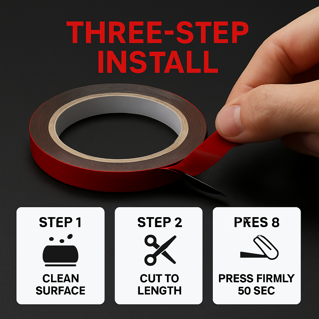 Double-Sided Foam Tape for Auto Trim - Durable Bond