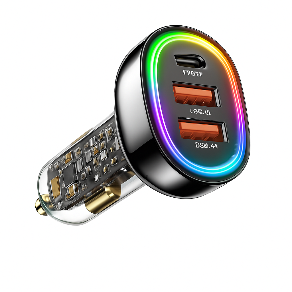 3-Port Fast Charge Car Charger with Type-C