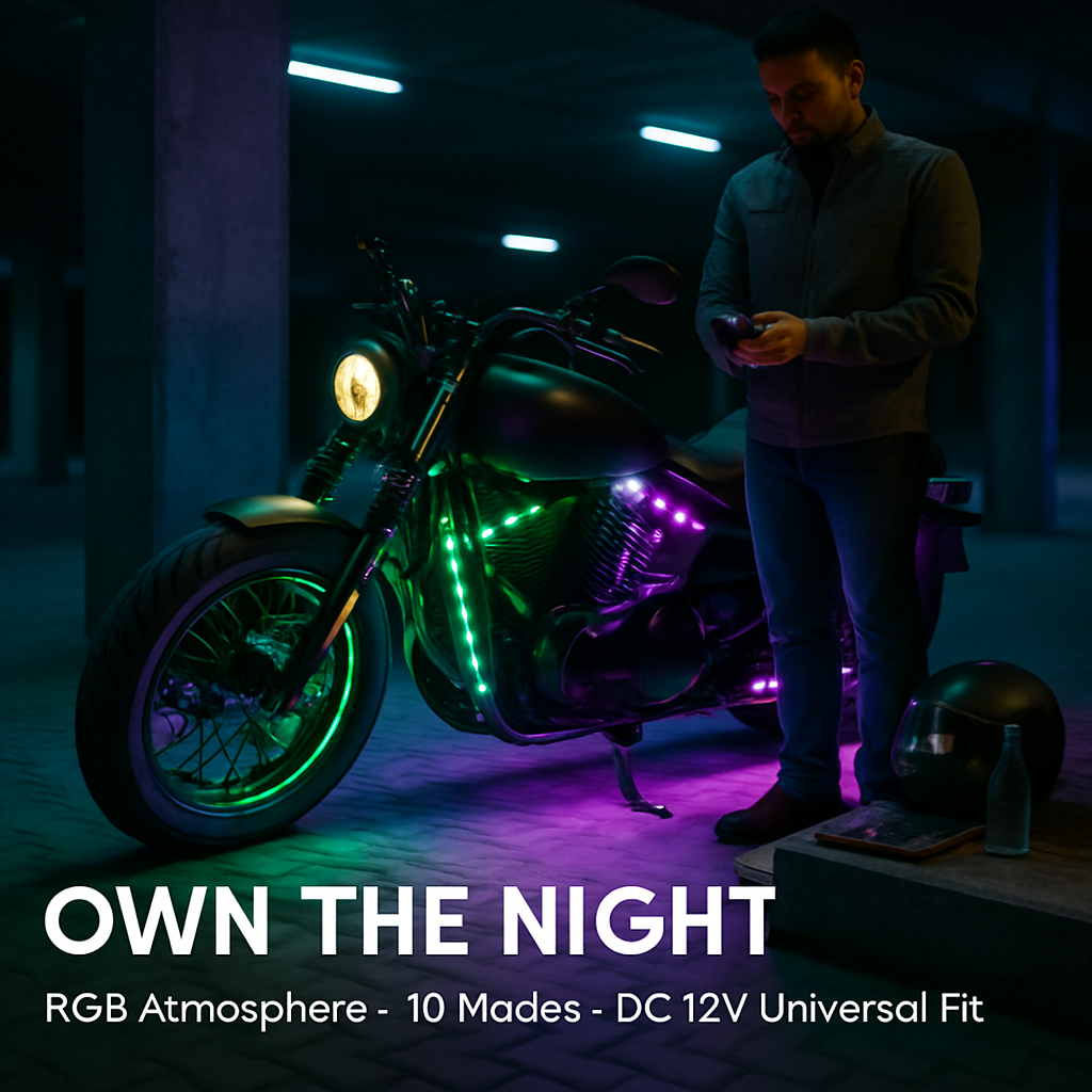 Motorcycle LED Light Strips—Multi-Color RGB Neon Kit