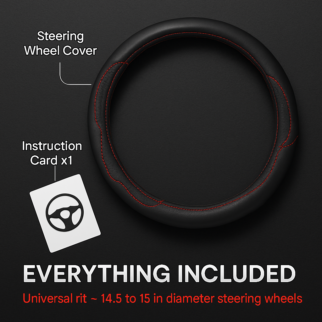 Steering Wheel Cover, Fiber Leather, Anti-Slip