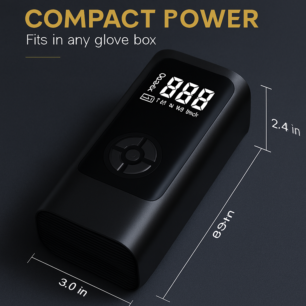 Car Tire Inflator Pump with LED Light, Portable Air Pump