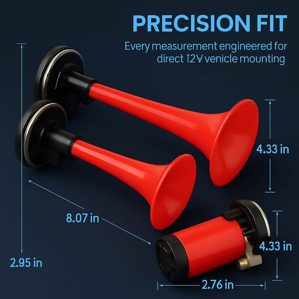 Air Horn Dual Trumpet Vehicle Alarm Kit for Cars