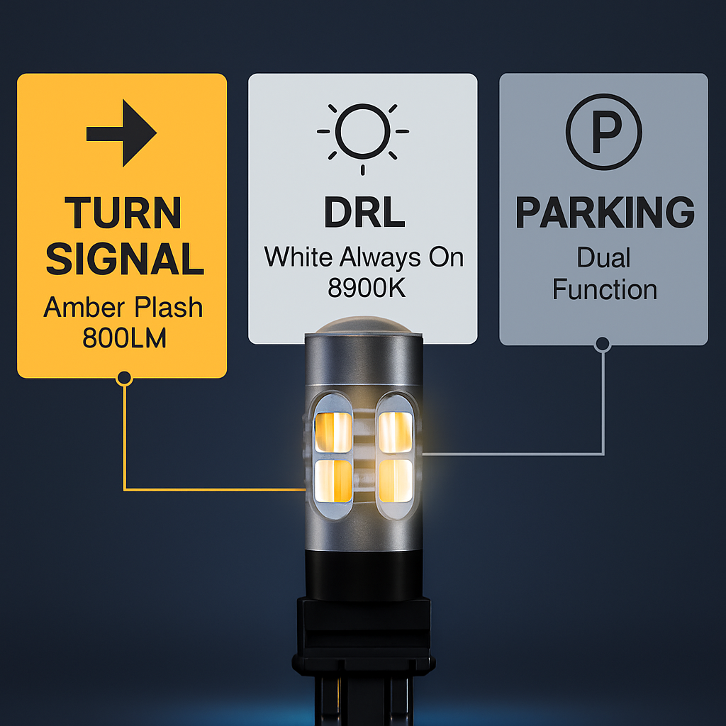 T25 3157 LED Bulbs for 12-24V Turn Signals