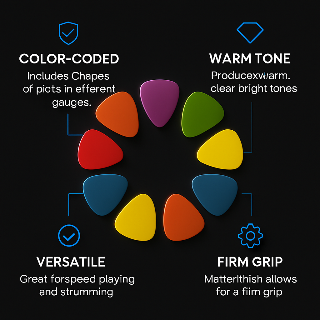 Guitar Picks Set for Acoustic & Electric Play