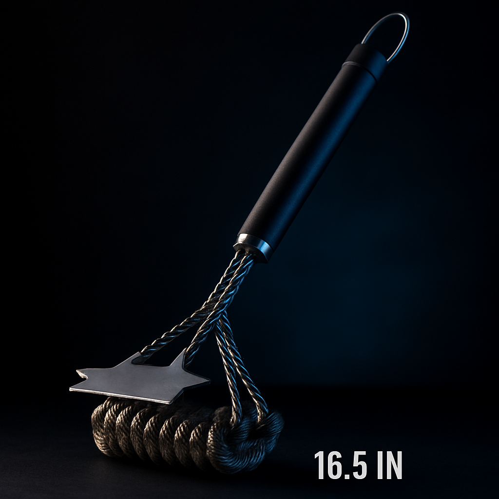 Grill Cleaning Brush with Scraper for Stainless Grates