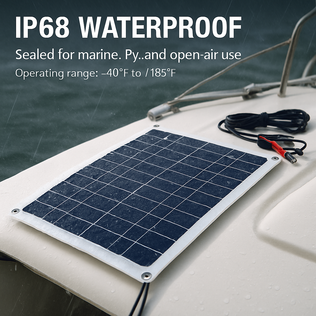 Solar Panel Charger for Vehicles, RVs, and Boats