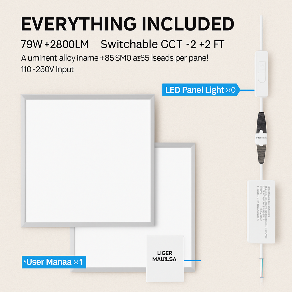 LED Panel Light for Ceiling Grids - Slim & Modern