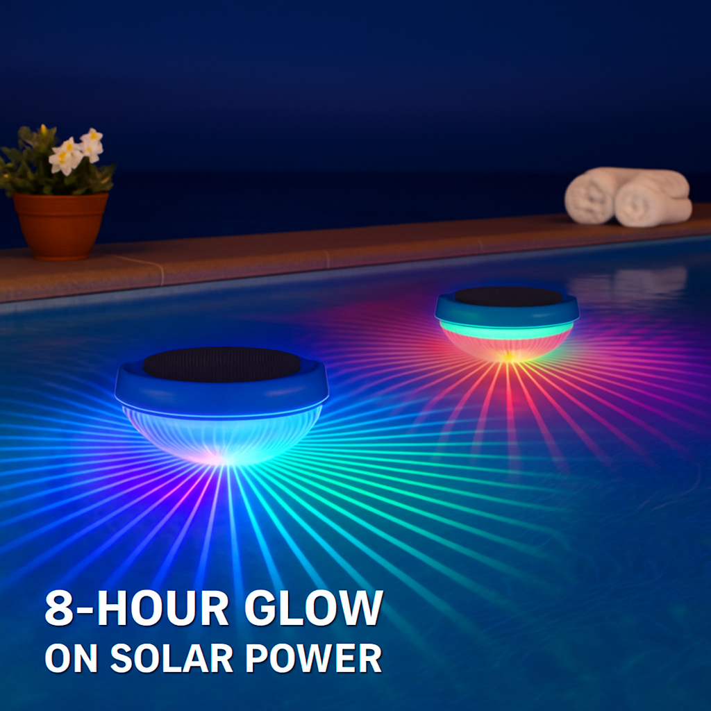 Solar Powered Floating LED Pool Light with Gradient Colors