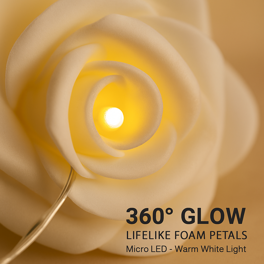 Rose Flower String Lights for Romantic Glow