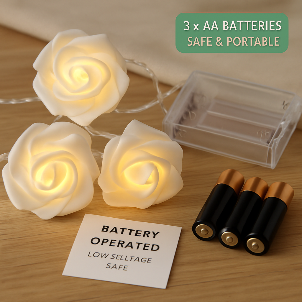 Rose Flower String Lights for Romantic Glow