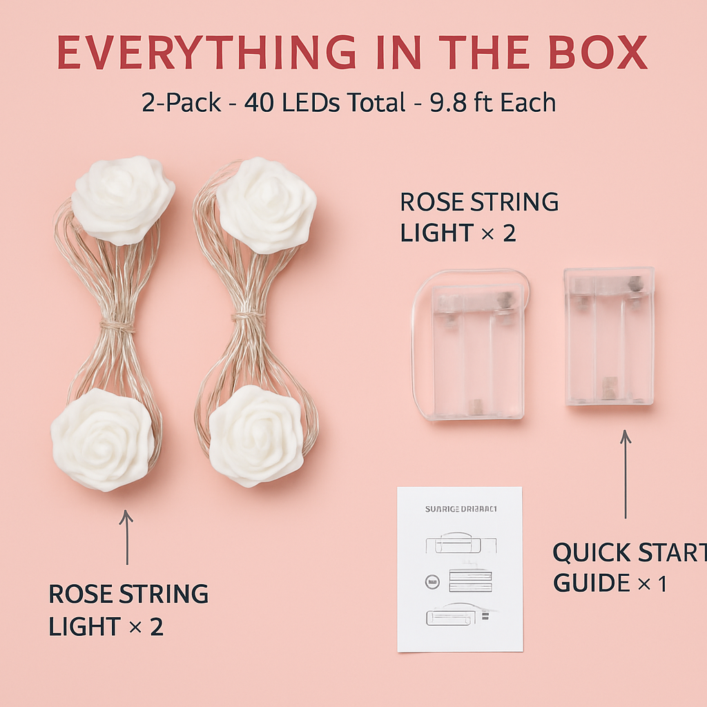 Rose Flower String Lights for Romantic Glow