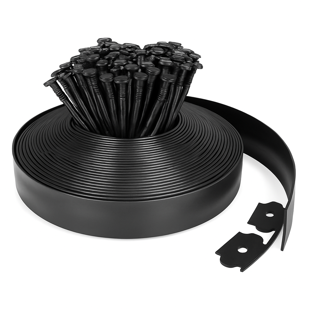 Non-Digging Plastic Garden Edging Kit for Lawn and Flower Beds