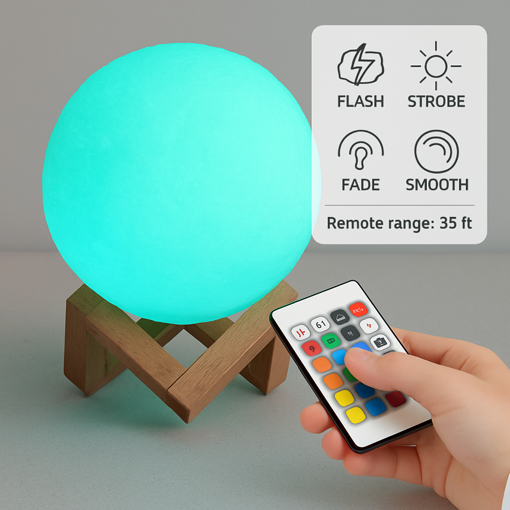 Moon Lamp Night Light with RGB Color Glow