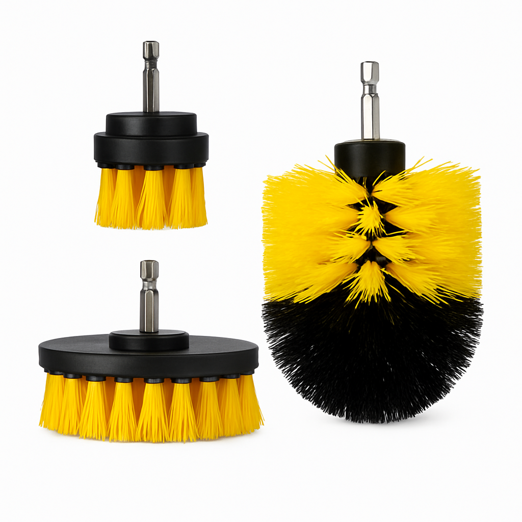 Drill Brush Cleaning Set for Tiles, Tubs & Sinks - Blue