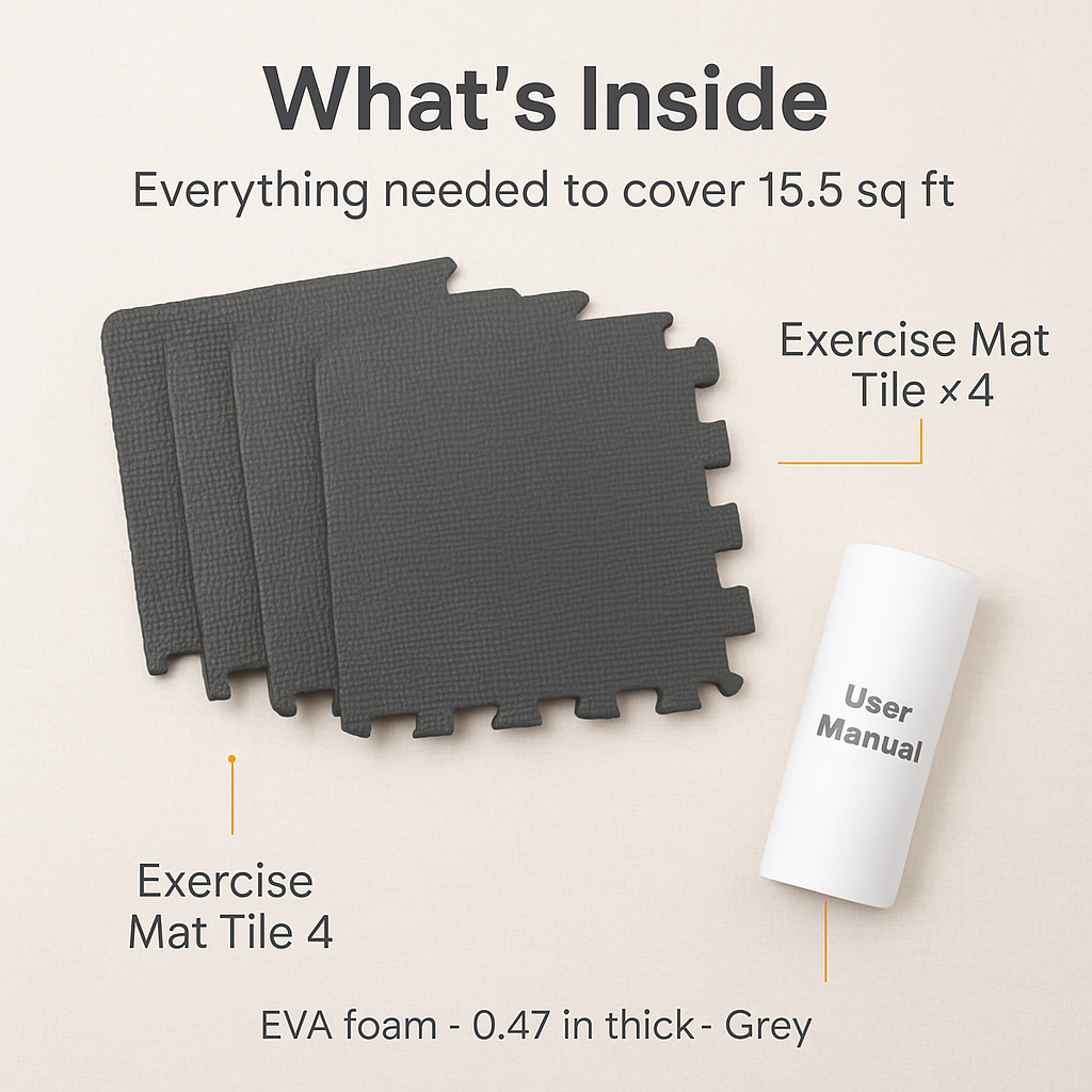 Puzzle Exercise Mat for Home Gym Interlocking Tiles