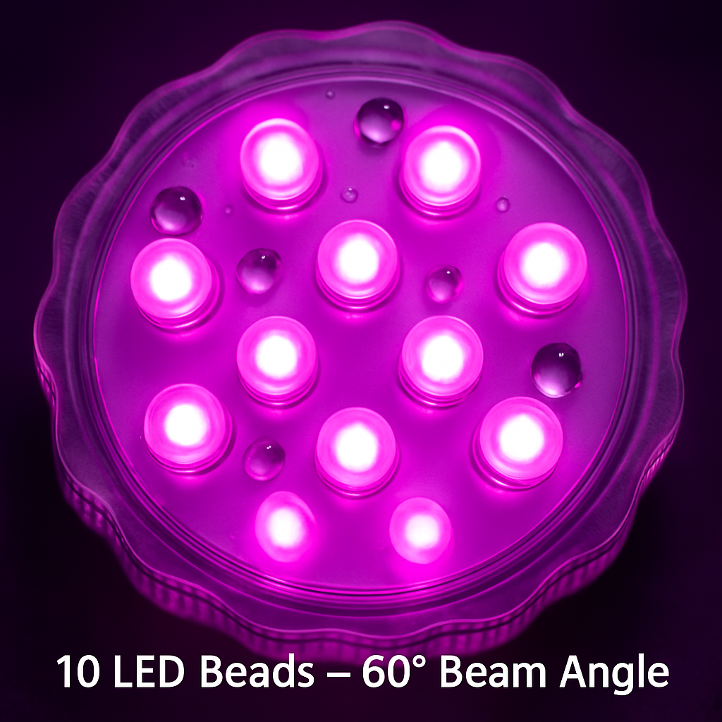 Submersible RGB LED Lights 4-Pack for Vases & Aquariums