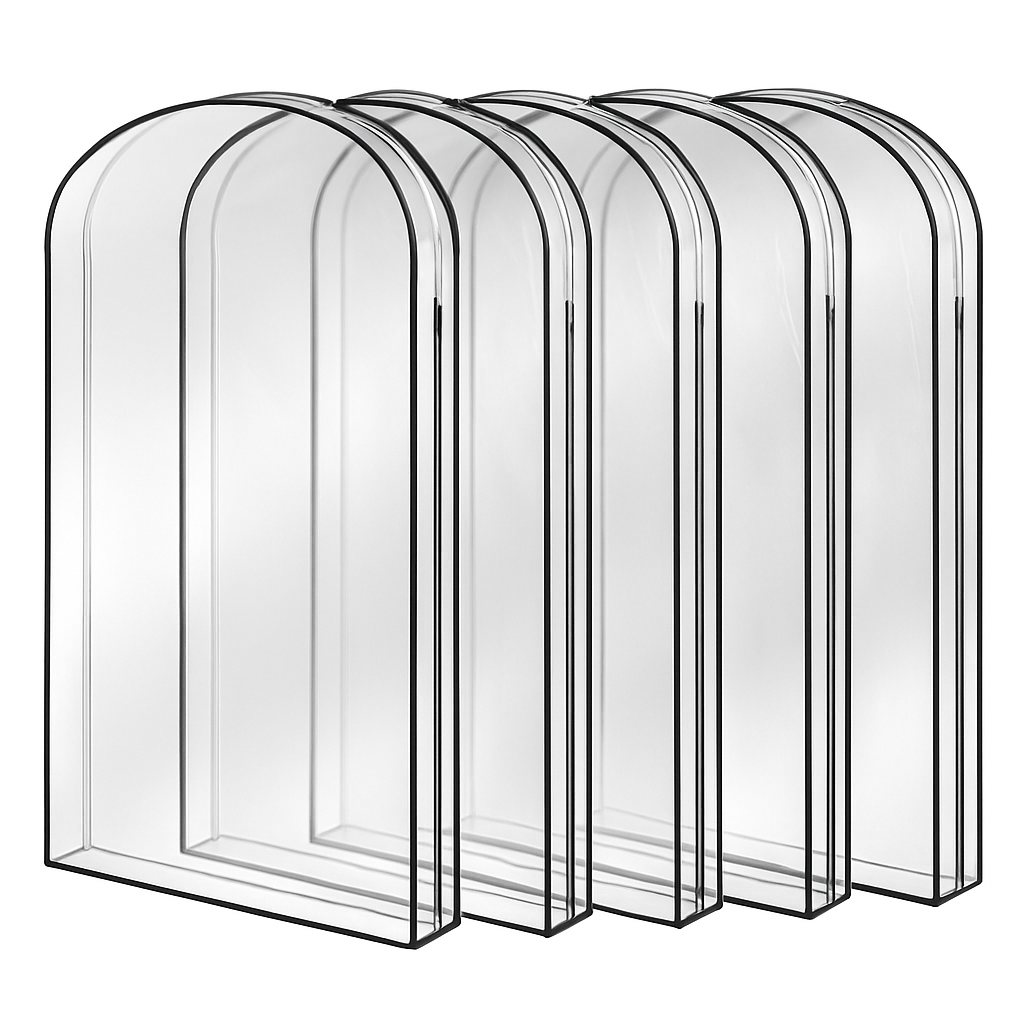 5 Pack 60In Garment Bag for Hanging Clothes Dustproof Waterproof Hanging Clothes Storage Bag Clear Transparent Suits Cover for Sweater Jacket Coat Dre
