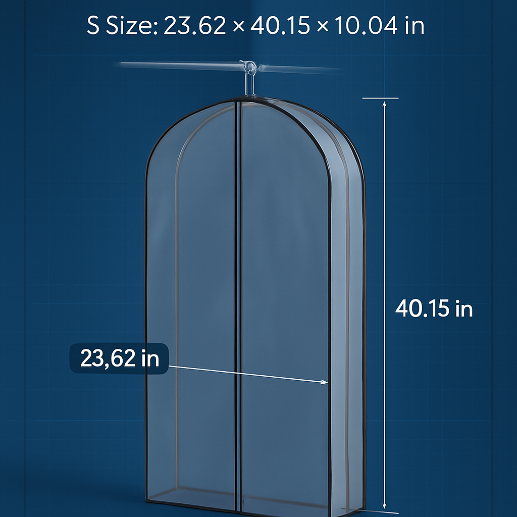 5 Pack 60In Garment Bag for Hanging Clothes Dustproof Waterproof Hanging Clothes Storage Bag Clear Transparent Suits Cover for Sweater Jacket Coat Dre