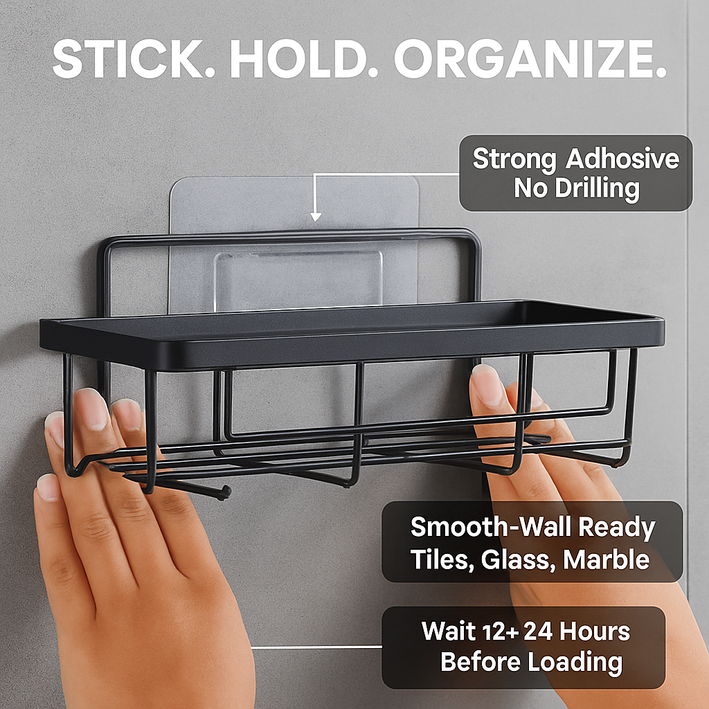 5 Pack Shower Caddy Shelves with 18 Inbuilt Hooks Rustproof Wall-Mounted Storage Shelves for Bathroom Dorm Kitchen Adhesive Bathroom Organizer for Sha