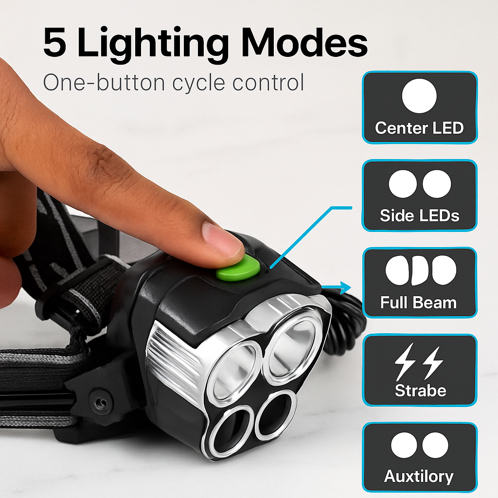 Rechargeable Headlamp for Camping Adventures