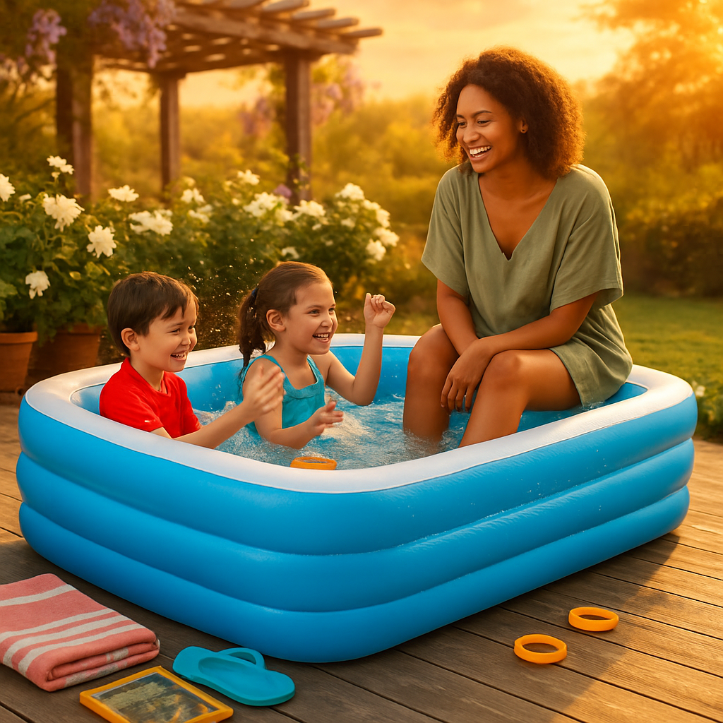 Inflatable Swimming Pool for Family: Large Kids & Adults