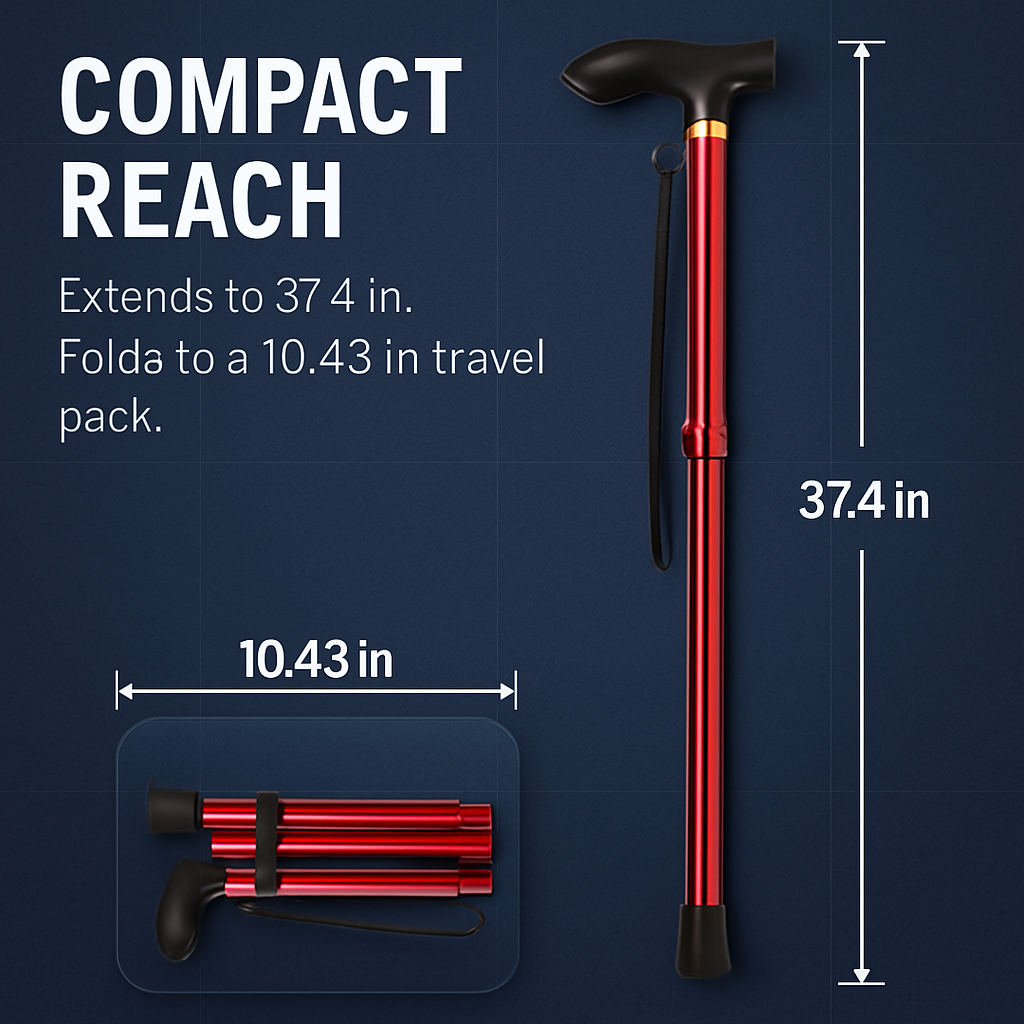 Folding Walking Cane for Travel and Comfort