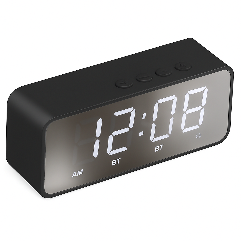 Mirror Digital Alarm Clock with Wireless Speaker FM Radio