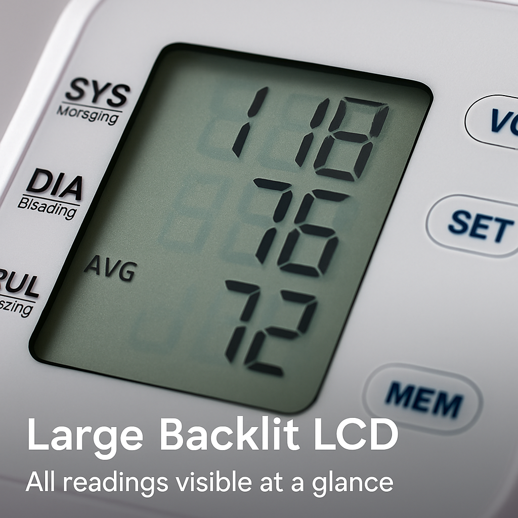 Blood Pressure Monitor with Adjustable Cuff