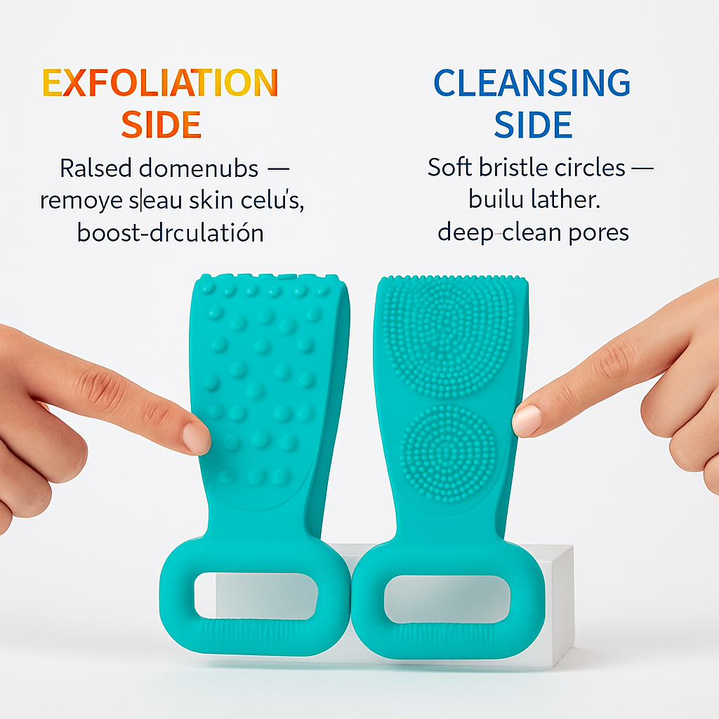 Silicone Back Scrubber Belt for Shower Scrubber - Blue