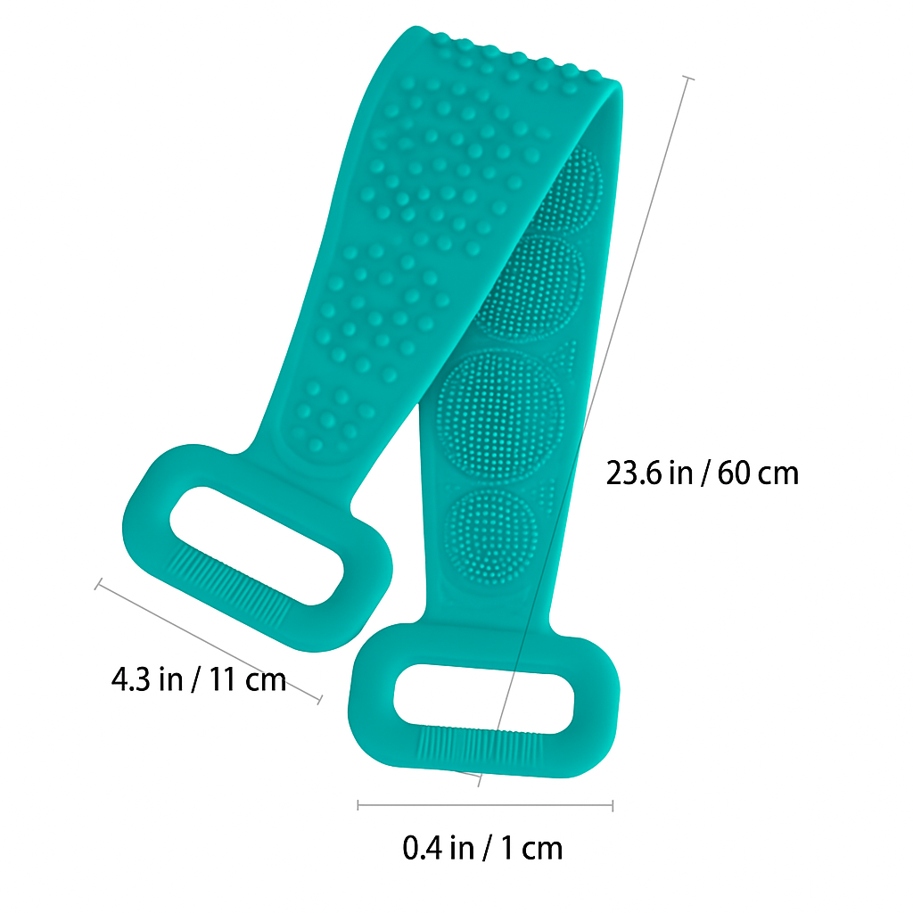 Silicone Back Scrubber Belt for Shower Scrubber - Blue