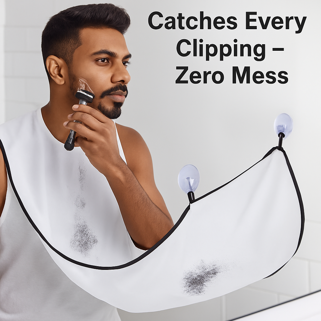 Beard Apron: Facial Hair Catcher with Suction Cups