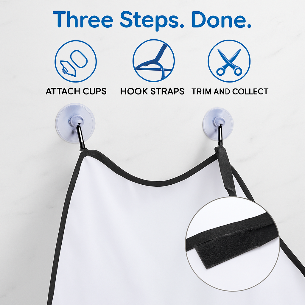 Beard Apron: Facial Hair Catcher with Suction Cups