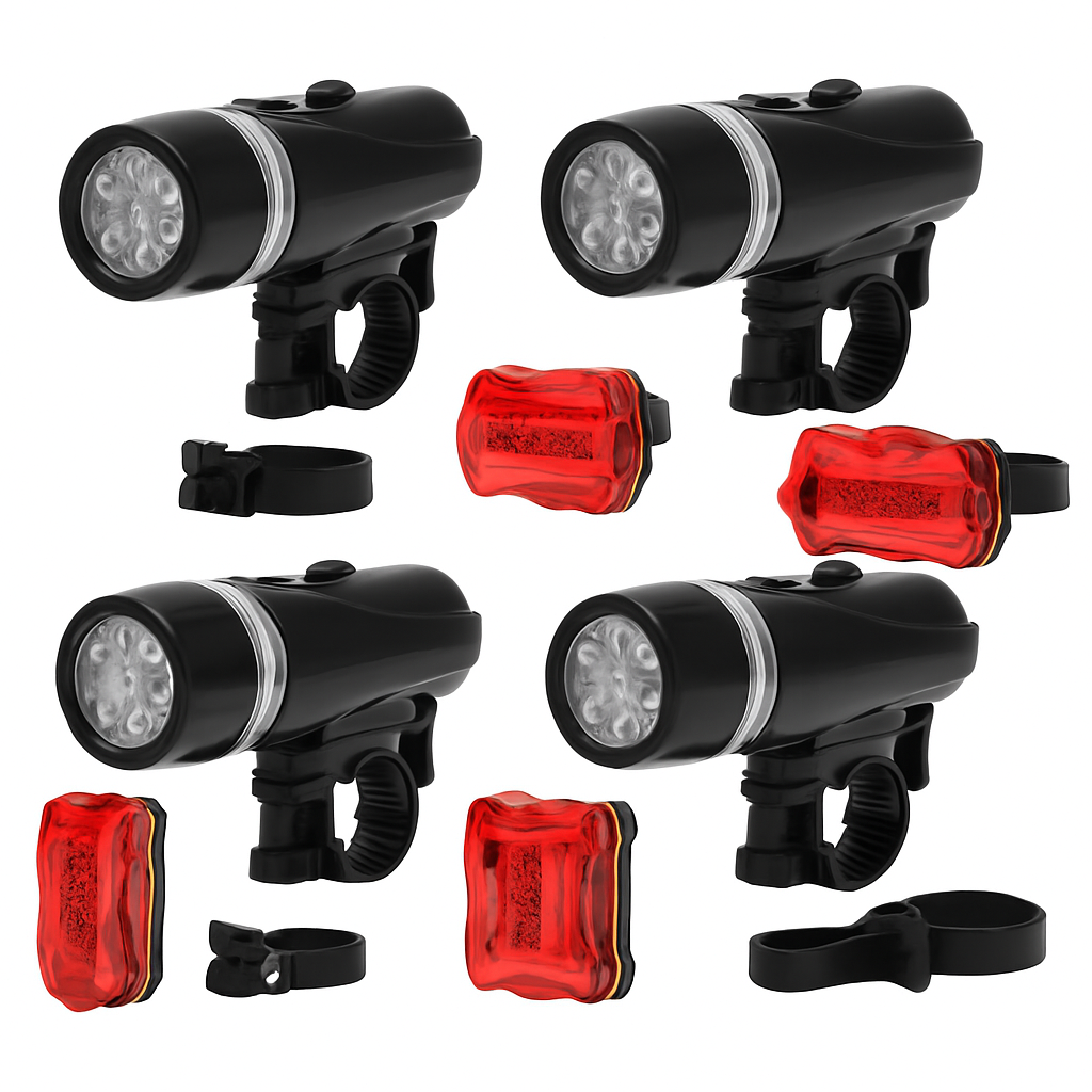 Bike Front and Rear Light Set for Secure Handlebar Mounting