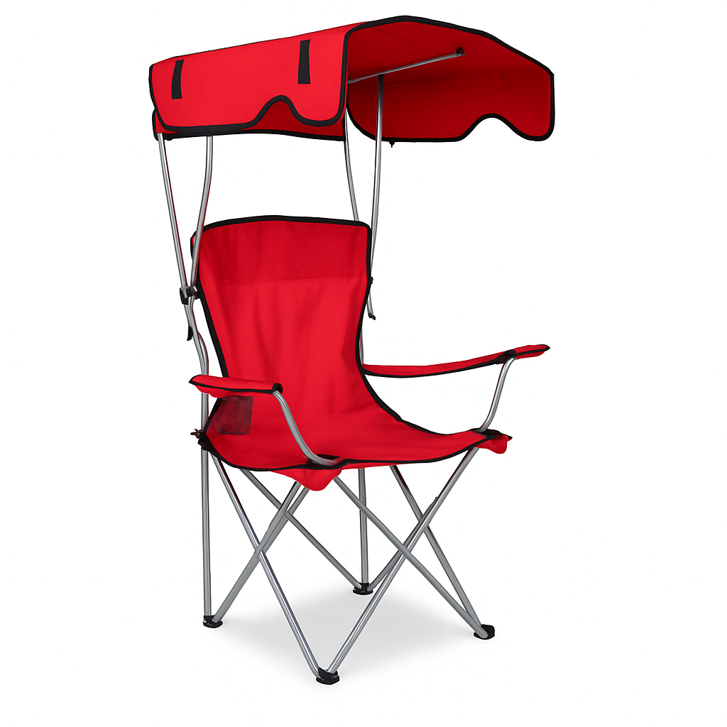 Foldable Beach Canopy Chair with Cup Holder