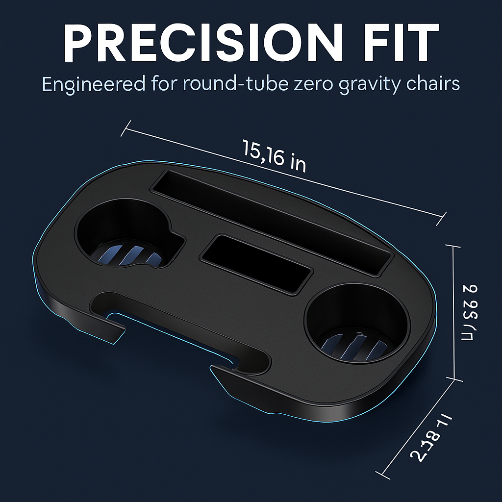 Zero Gravity Cup Holder Clip-On Tray for Chairs
