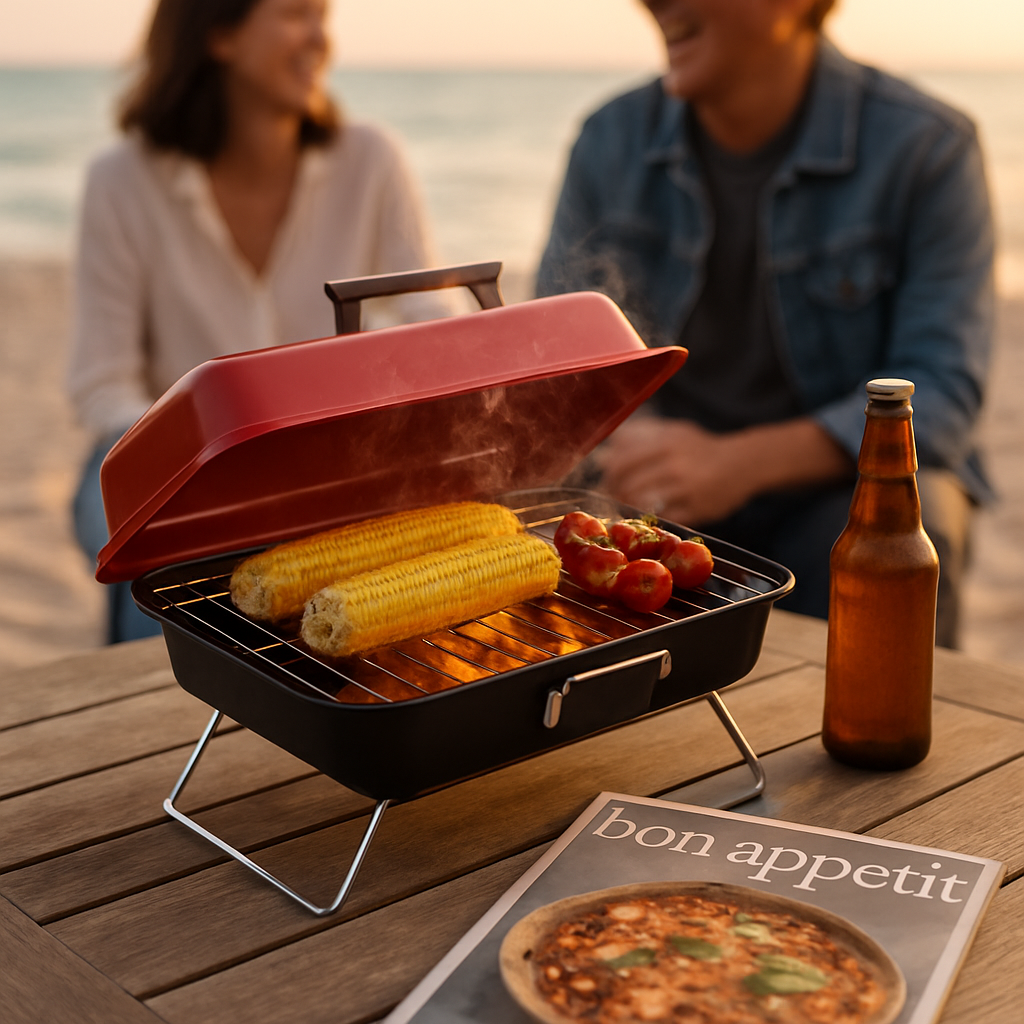 Portable Charcoal Grill Tabletop BBQ Smoker for Outdoors