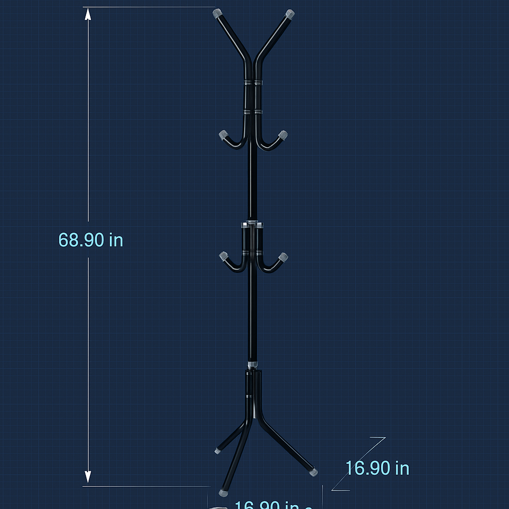 Coat Rack Organizer - Multi-Hook Standing Coat Rack