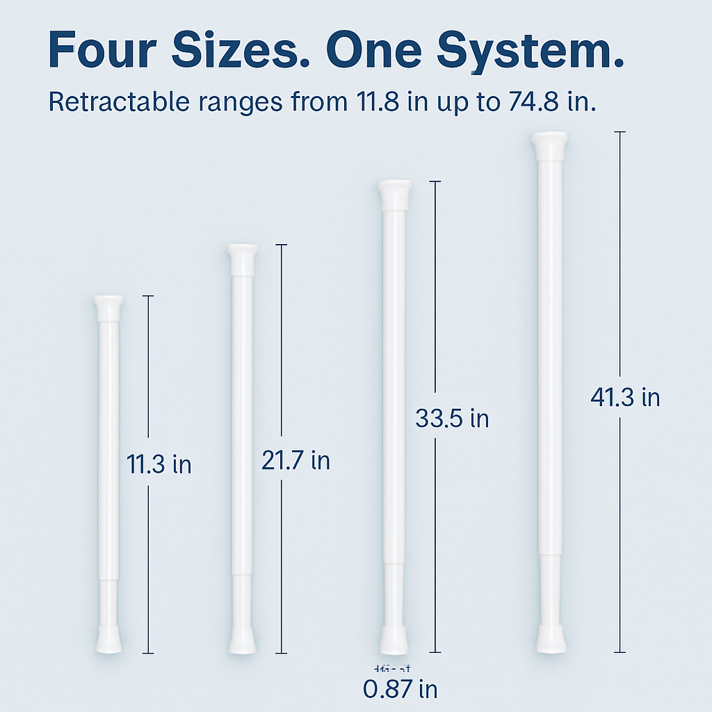 Tension Curtain Rod Extendable for Easy Home Use