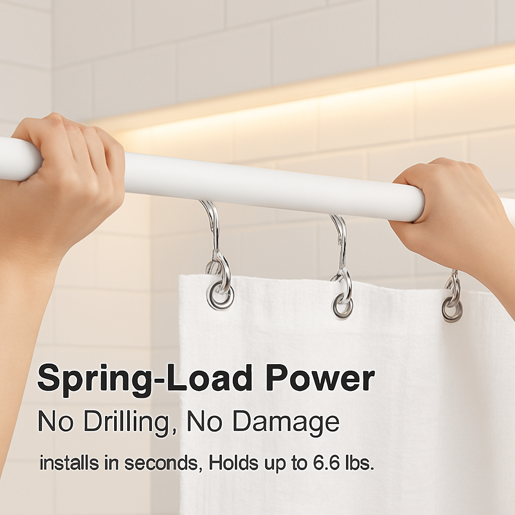 Tension Curtain Rod Extendable for Easy Home Use