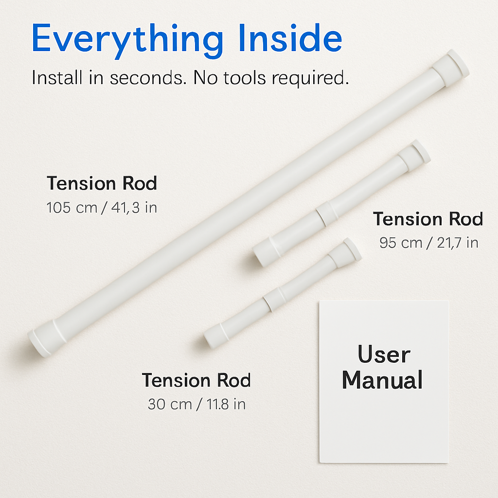 Tension Curtain Rod Extendable for Easy Home Use