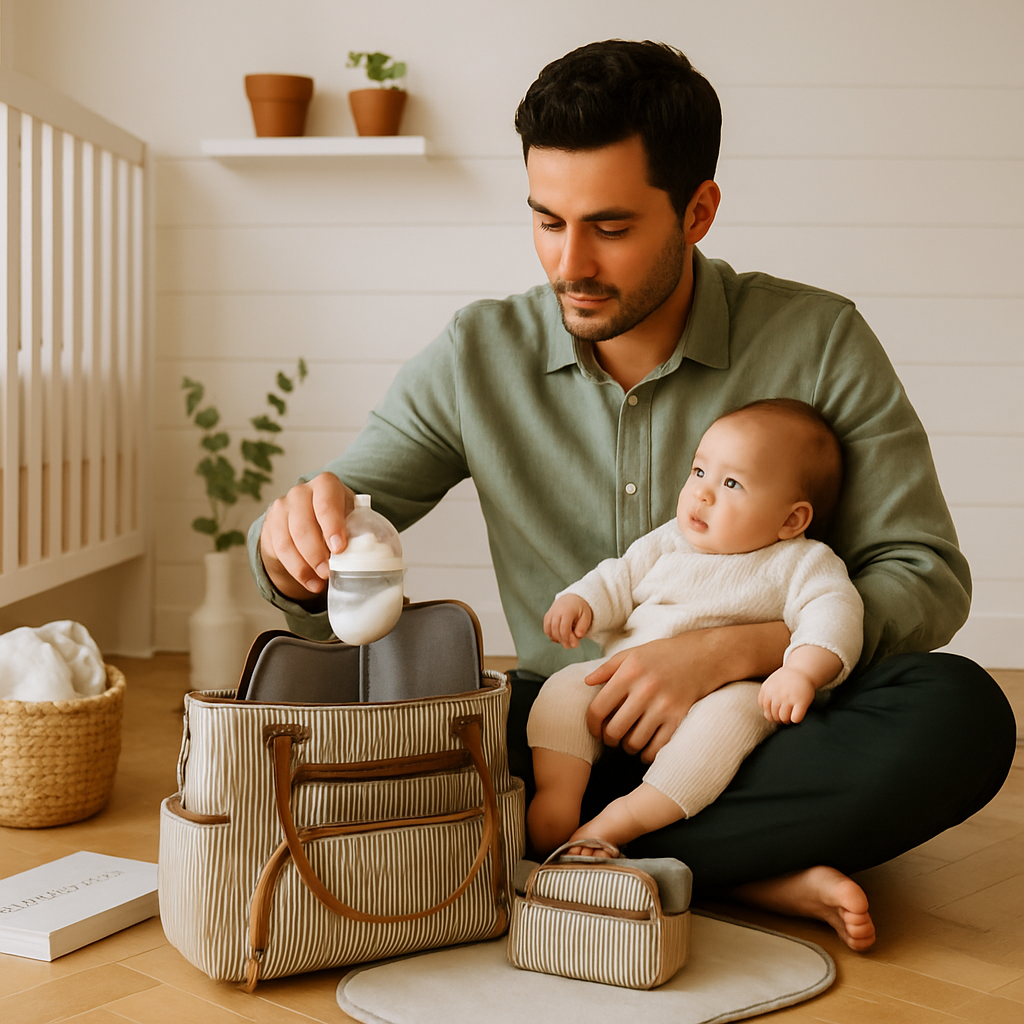 8Pcs Baby Nappy Diaper Bags Set with Bottle Bag & Purse