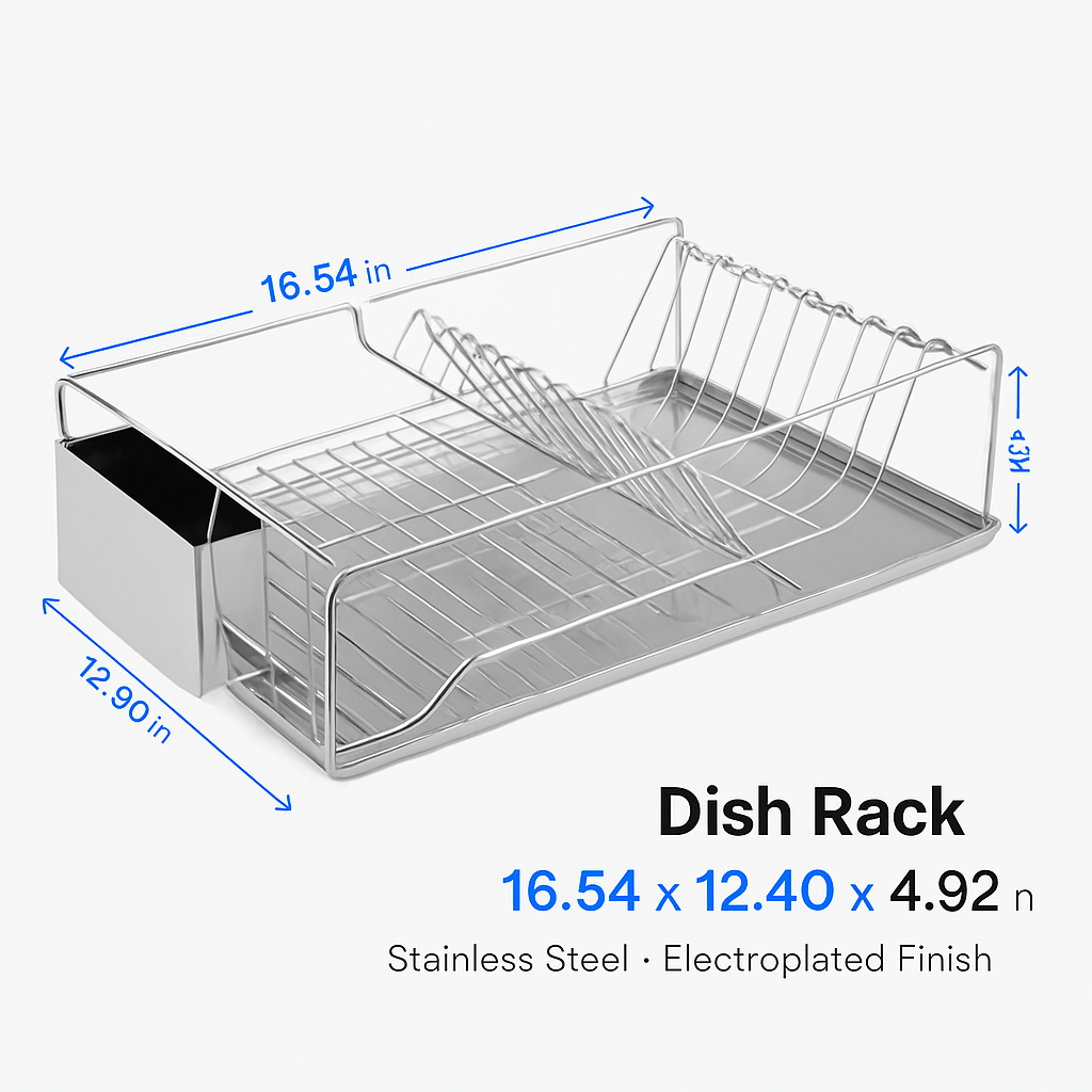 Dish Drying Rack with Drainboard and Cutlery Holder