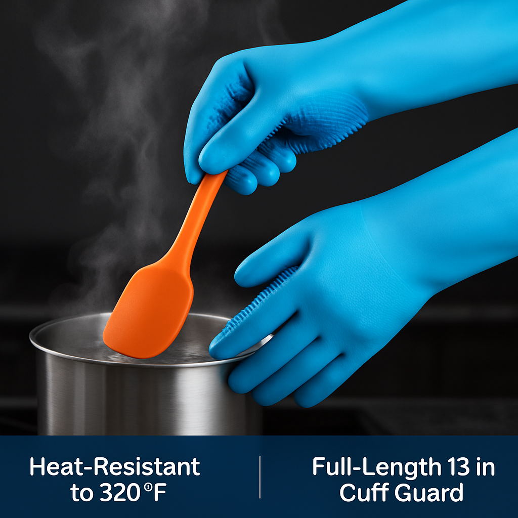 Silicone Dishwashing Gloves with Bristles