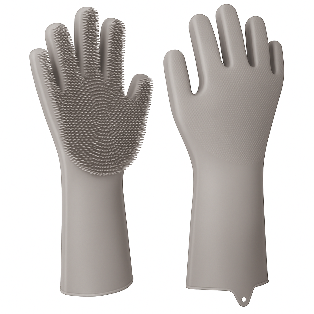 Silicone Dishwashing Gloves with Bristles