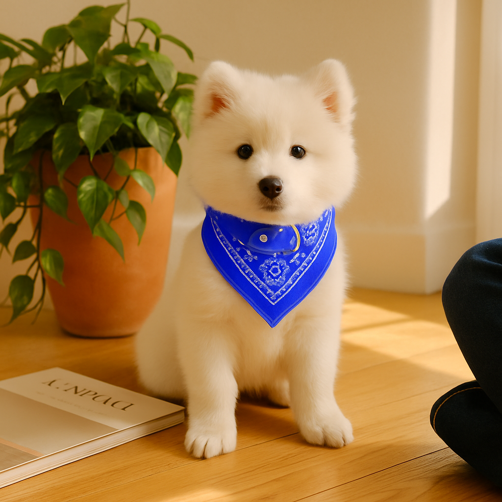 Adjustable Leather Pet Collar Triangle Bandana for Dogs