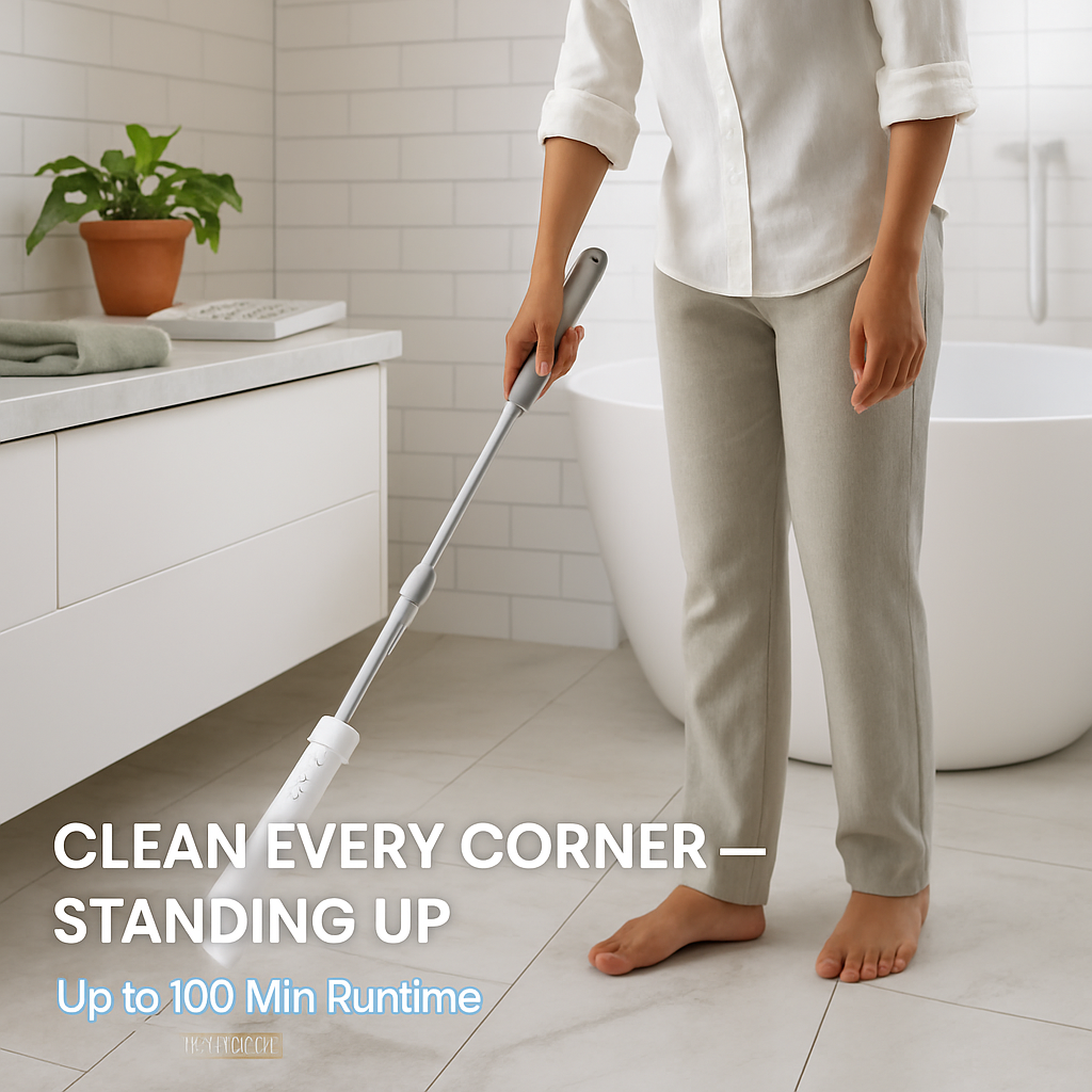 Electric Spin Scrubber with Telescopic Arm and 6 Heads