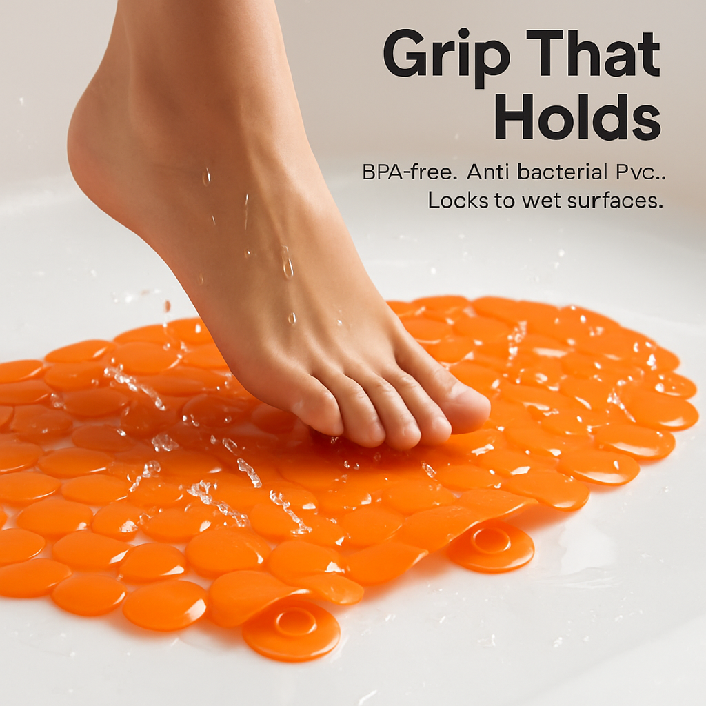 Non-Slip Bath Mat with Pebble Massage for Shower