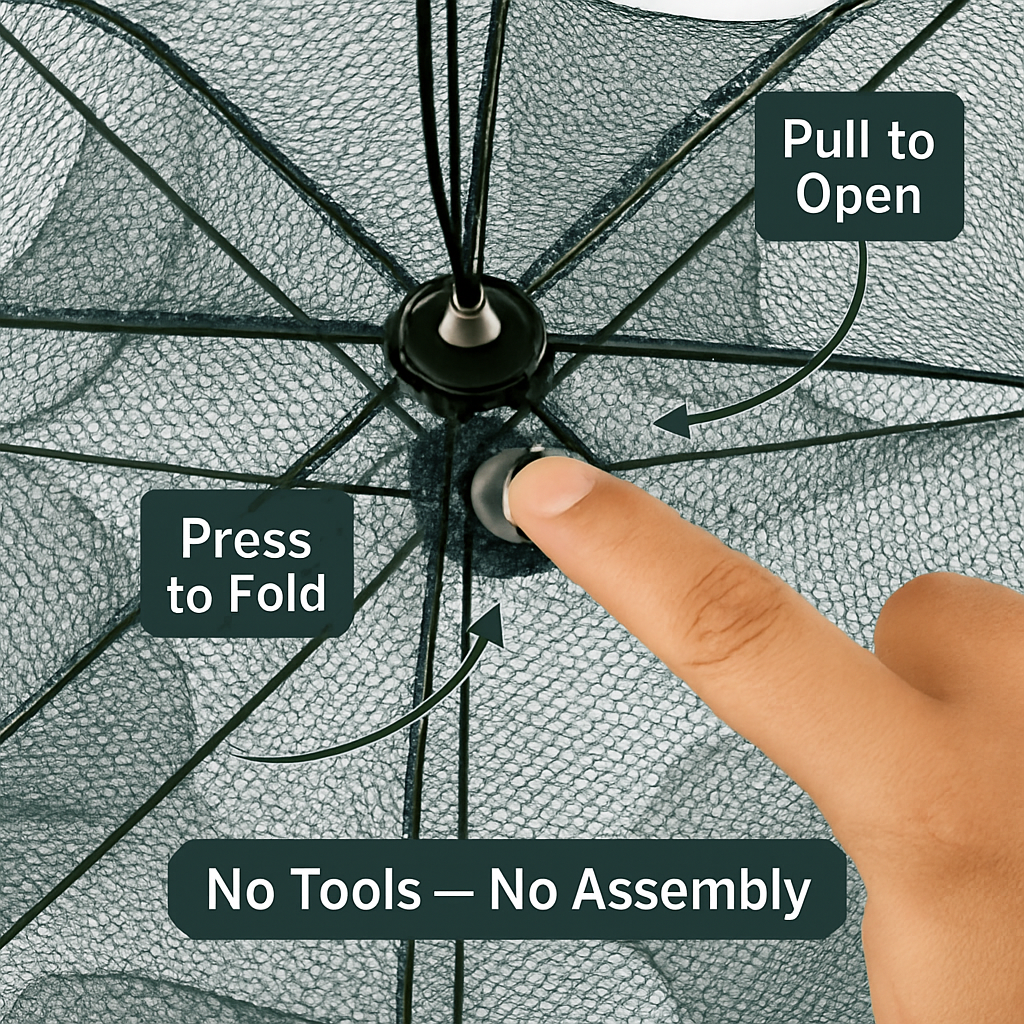 Fishing Trap Net Foldable Bait Trap for Shrimp & Crabs