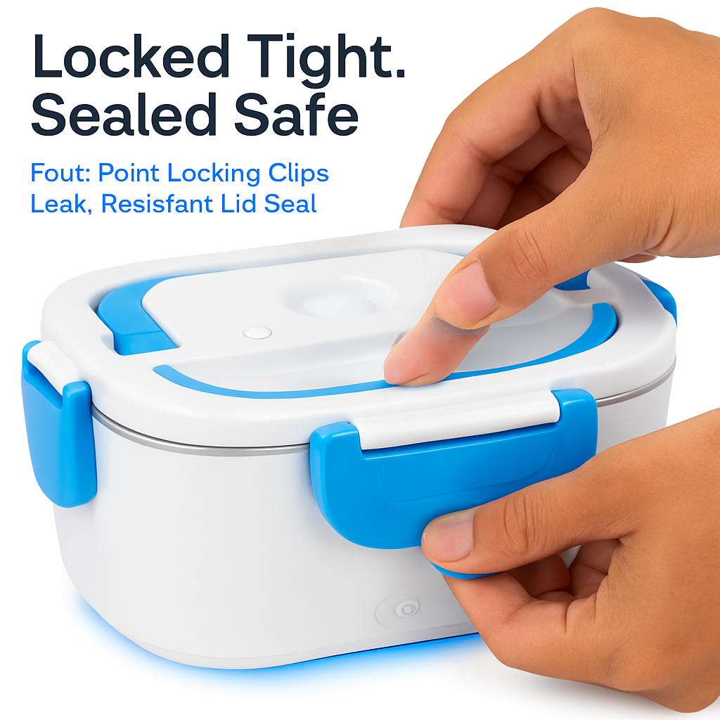 Electric Heated Lunch Box with Dual Trays