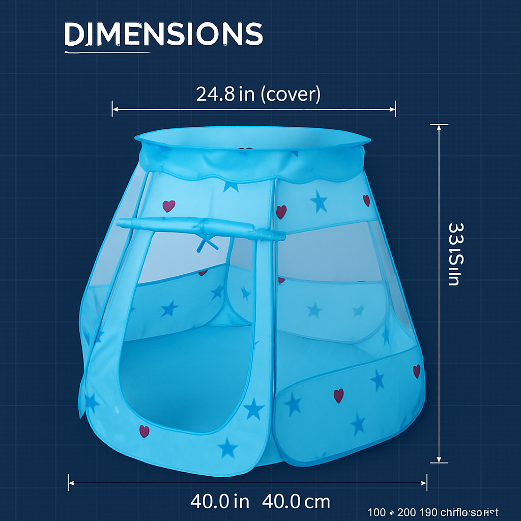 Kids Pop Up Play Tent - Princess Castle, Indoor/Outdoor